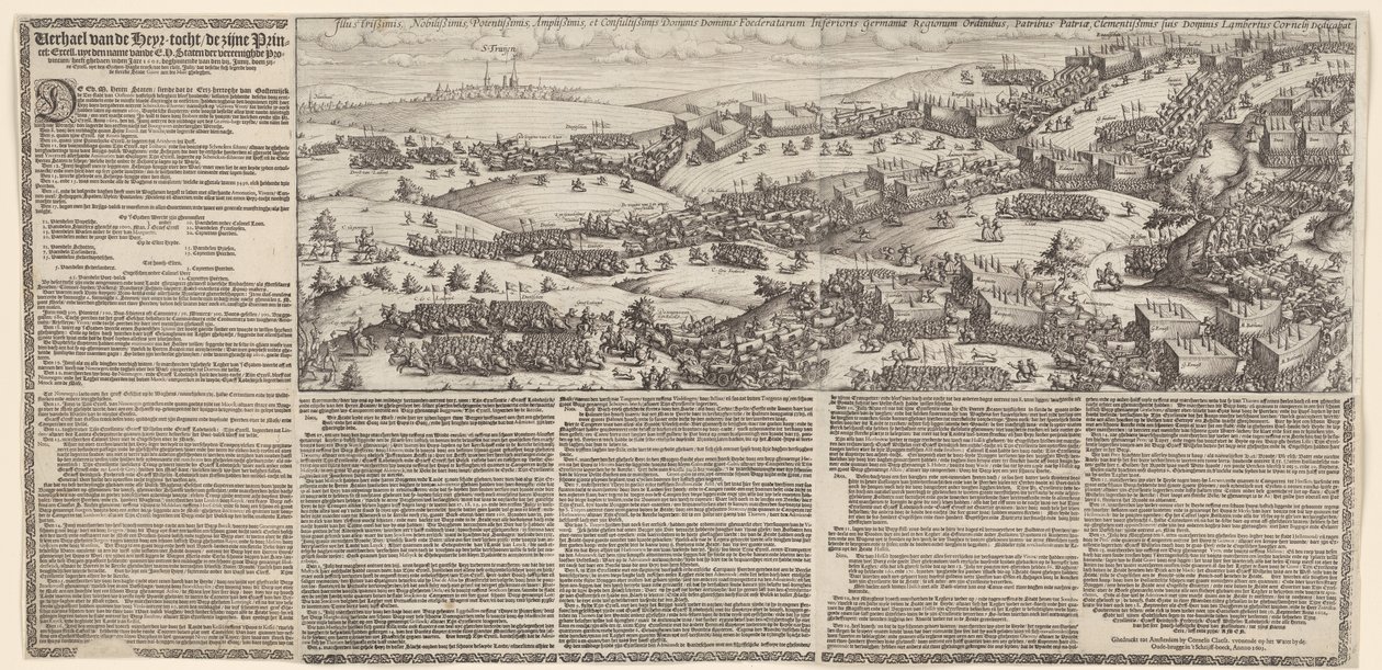 Cesta z Maurits přes Brabant do Grave, 1602 Příběh cesty Heyra, který jeho princ. vynikající. uyt jméno E.H. Staten der vereenighde Provintien has ghedaeen inden Jare 1602 (název na objektu) od Lambert Cornelisz.