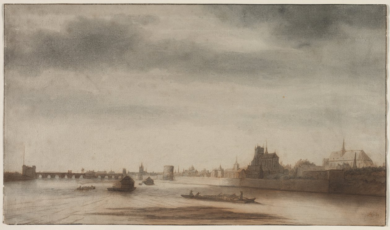 Pohled na Orléans z Loiry, c. 1670. od Lambert Doomer