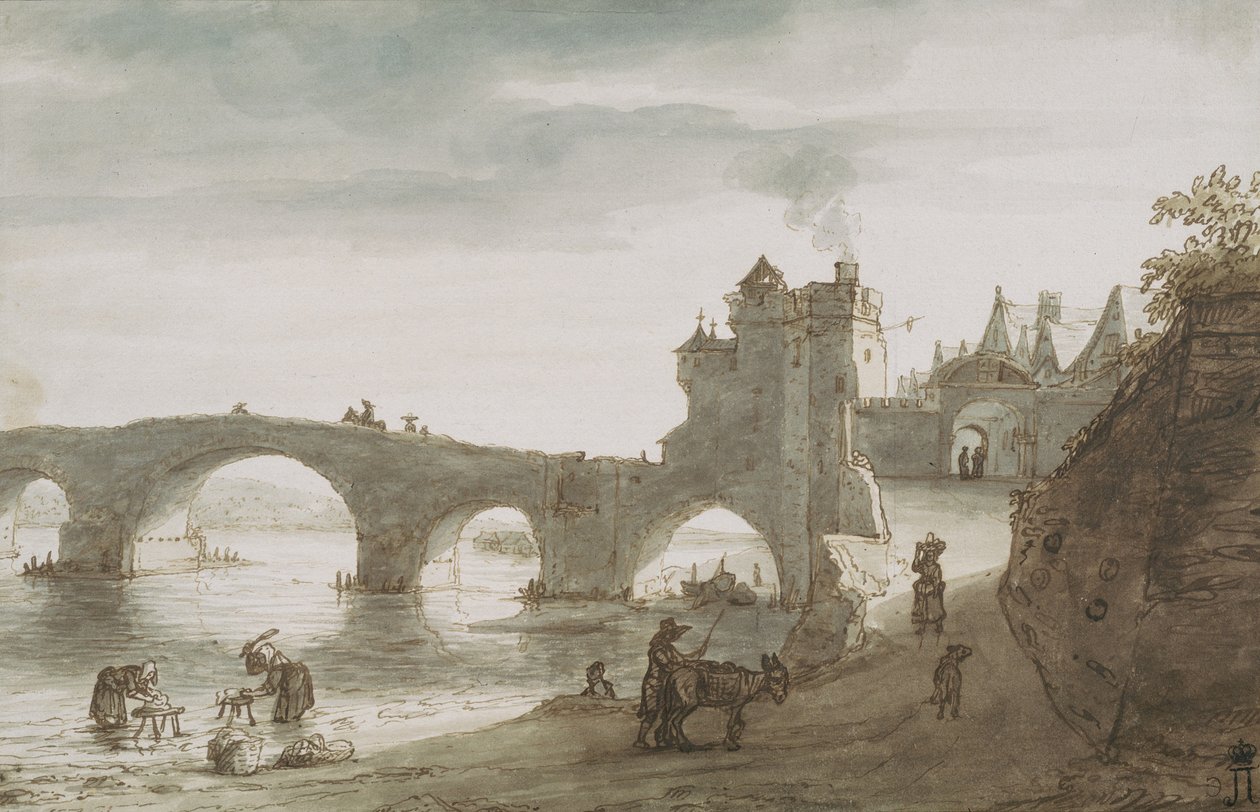 Most přes Loiru v Amboise, 40. léta 17. století od Lambert Harmensz Doomer
