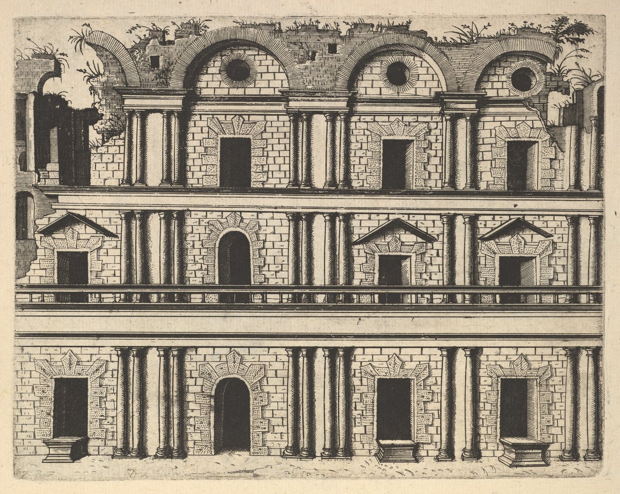 Zřícenina fasády paláce [Palác M. Agrippy] ze série 