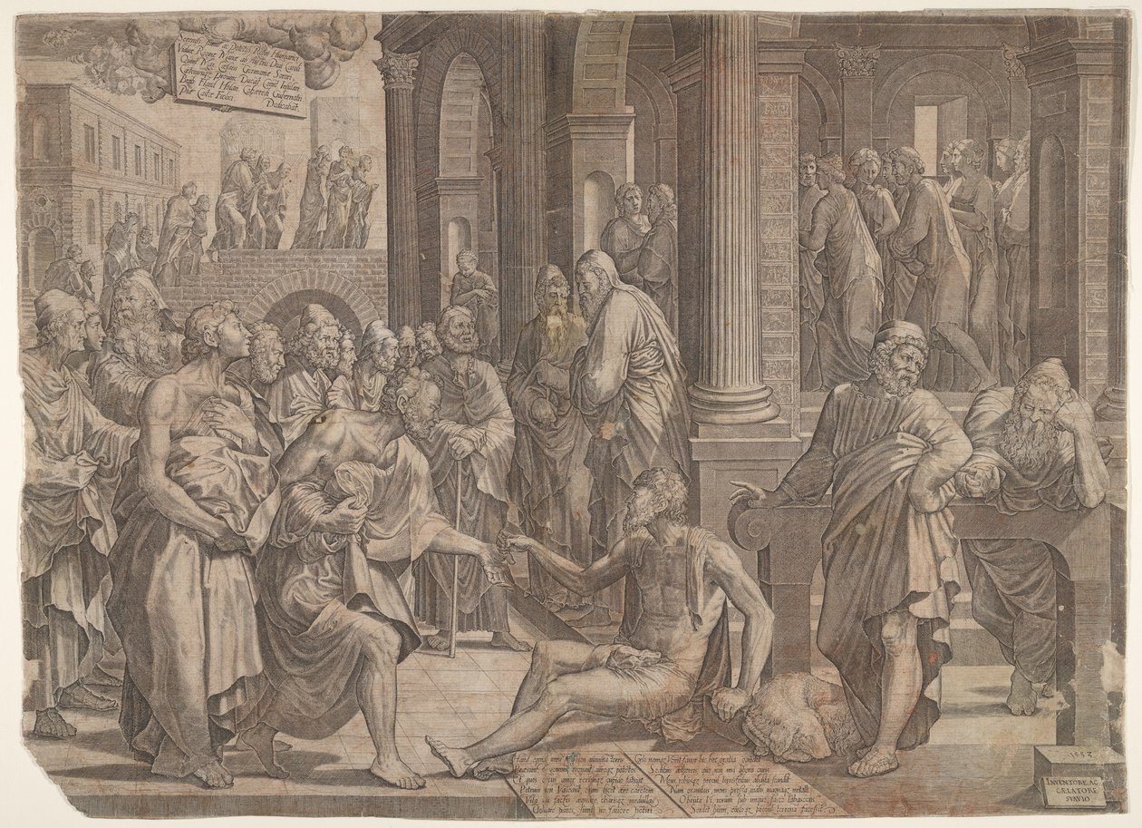 Svatý Jan a svatý Petr uzdravení mrzáka, 1553. od Lambert Suavius