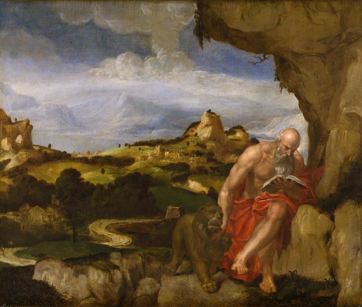 St Jerome in the Wilderness, polovina 16. století od Lambert Sustris