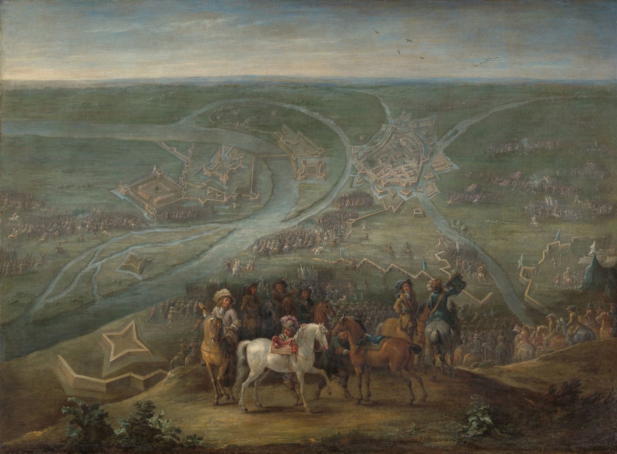 Francouzští velitelé při obléhání Rheinbergu, 1672 od Lambert de Hondt (II)