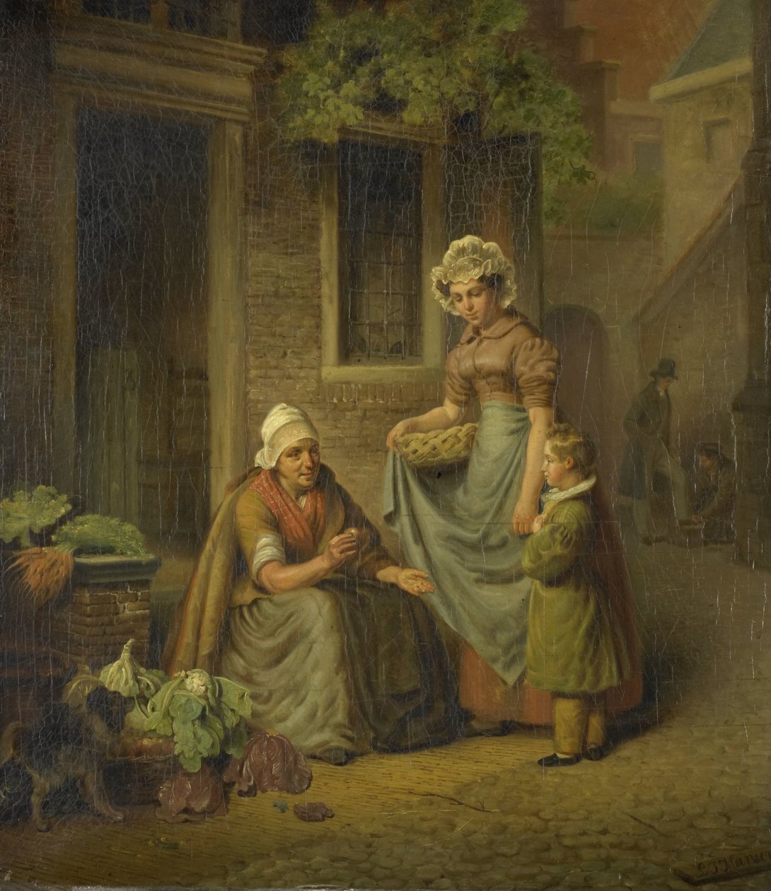 Žena prodávající zeleninu od Lambertus Johannes Hansen