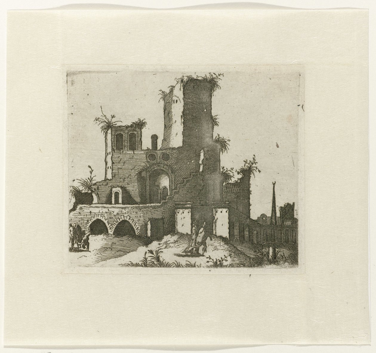 Ruïne se setkal s rechthoekige toren Kresby ruin různých výrobců velmi užitečné pro malíře a další umělce tohoto druhu (název série) od Lambertus Suavius