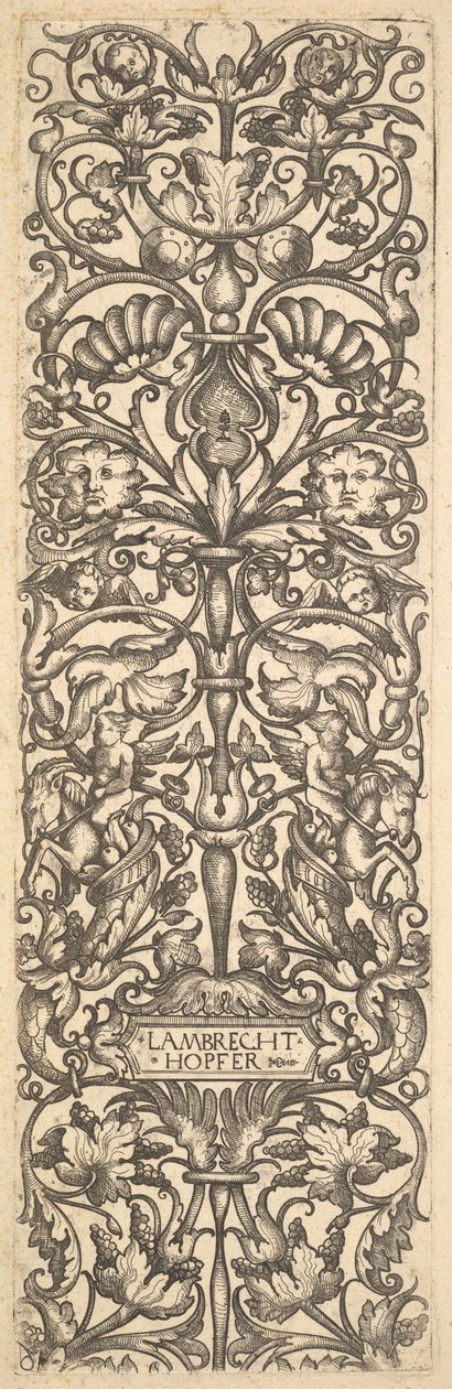 Svícen s putti na kozy uprostřed, ca. 1525-50. od Lambrecht Hopfer