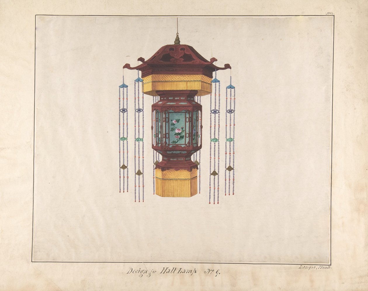 Design pro Hallovou lampu č.9, ca. 1845. od Lamqua