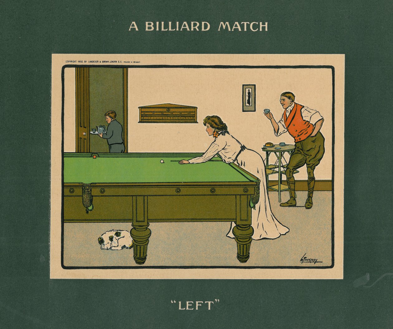 A Billiard Match - vlevo od Lance Thackeray