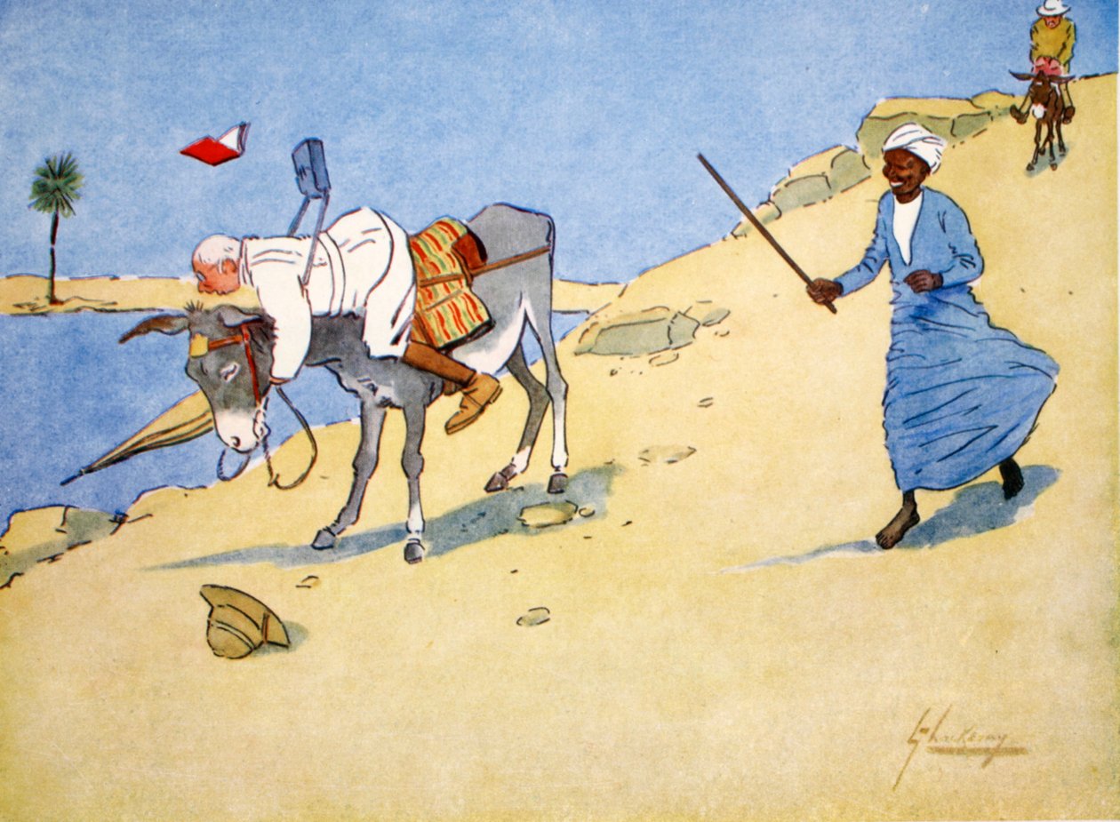 Zastávka na Nilu, z knihy "Světlá strana Egypta", 1908 od Lance Thackeray