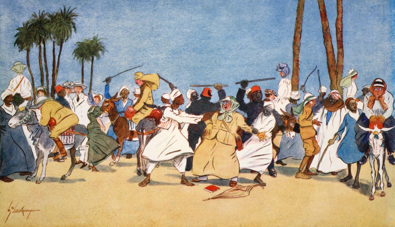 Bitva na Nilu, z "The Light Side of Egypt", 1908 od Lance Thackeray