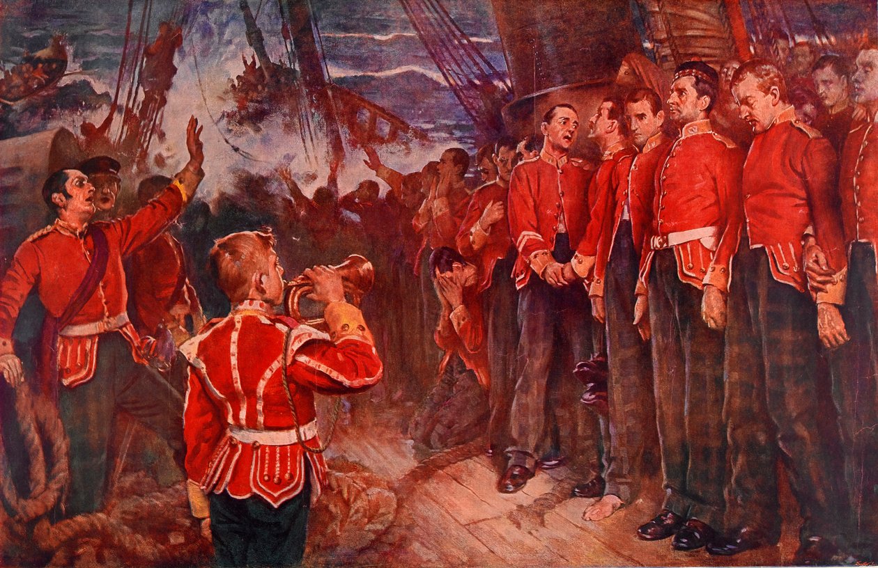 Potopení Birkenhead, 25. února 1852 (fotolitografie) od Lance Calkin