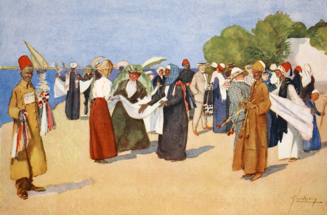 Lovení výhodných nabídek, z knihy "Světlá strana Egypta", 1908 od Lance Thackeray
