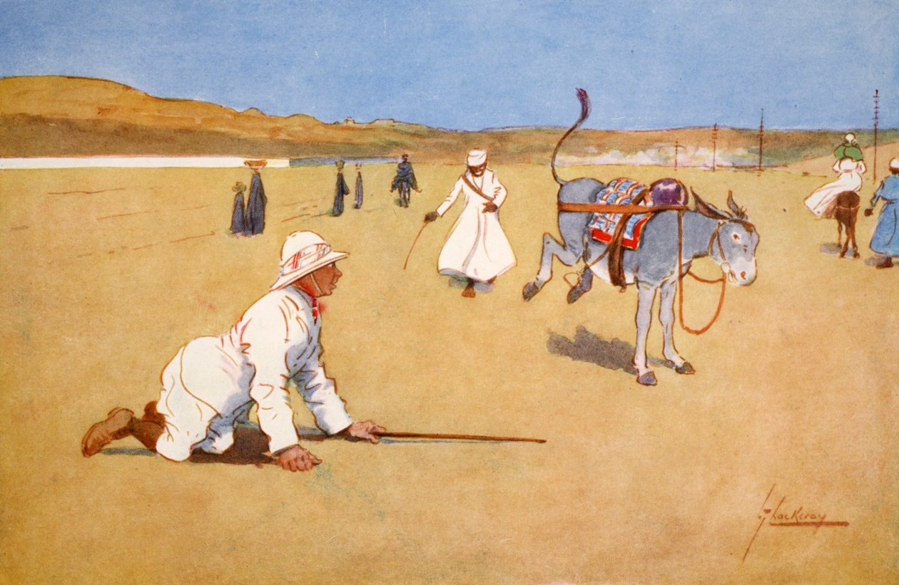 Na přehradní cestě, Assouan, z "The Light Side of Egypt", 1908 od Lance Thackeray
