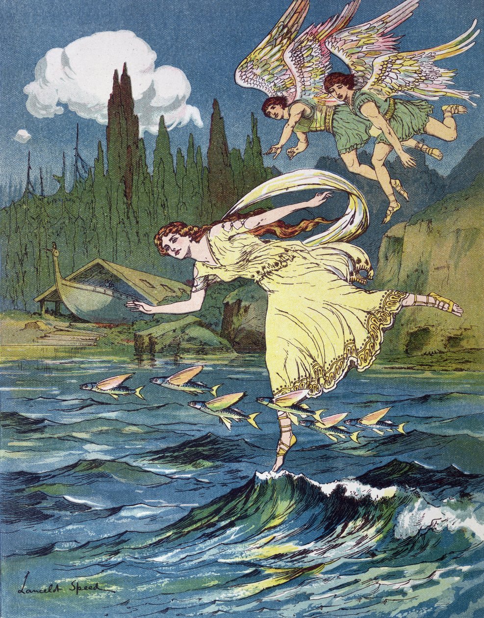 Atalanta a synové severního větru, kolem roku 1900 od Lancelot Speed