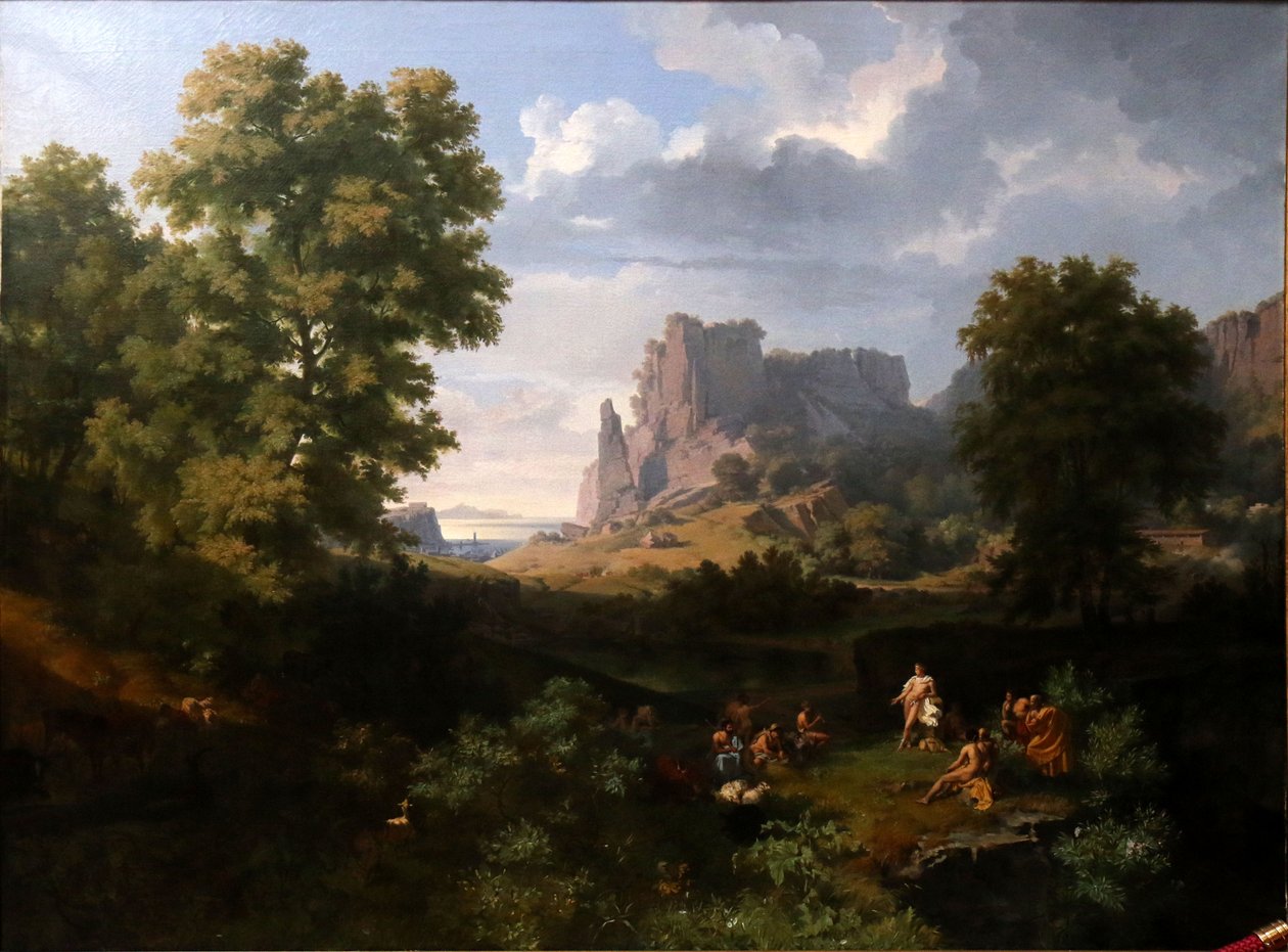 Apollo vyhnaný z nebe učí pastýře hudbu od Lancelot Théodore Turpin de Crissé de Crissé