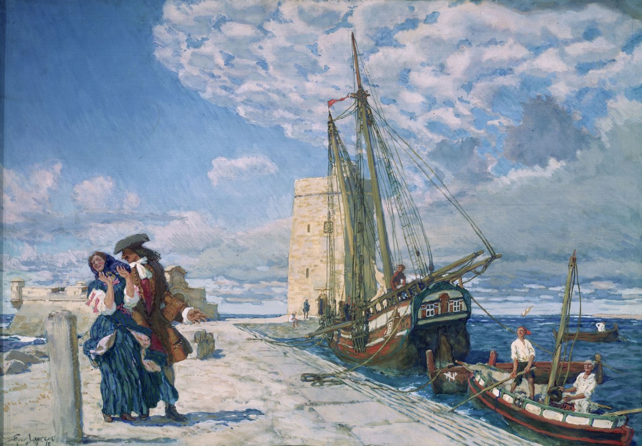 Procházka po promenádě u mola, 1908 od Lanceray