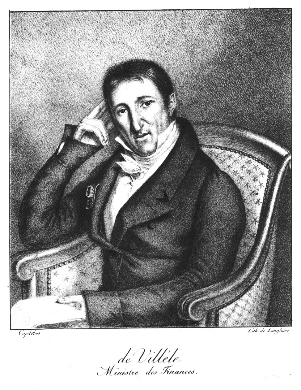 Portrét Jean Baptiste hrabě z Villele (1773-1854) od Langlume