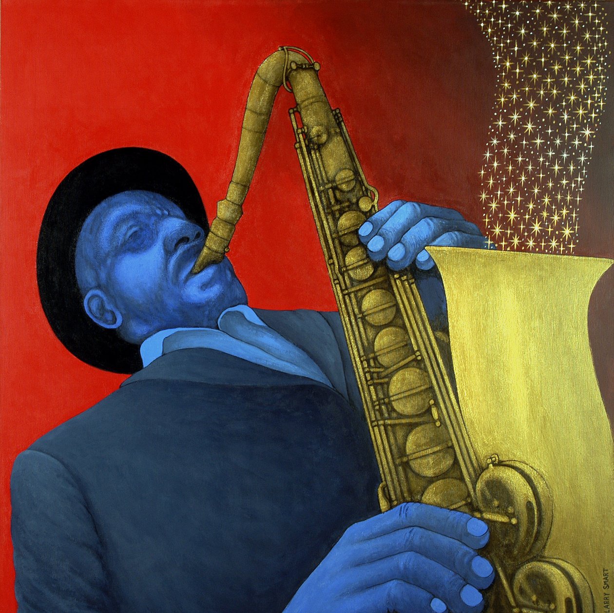 Ben Webster (1909-73) (akryl na plátně) od Larry Smart