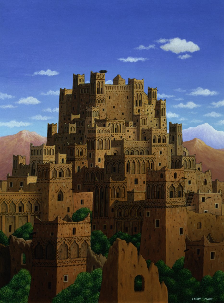 Beyond the Valley of the Kasbahs, 1993 (akryl na plátně) od Larry Smart