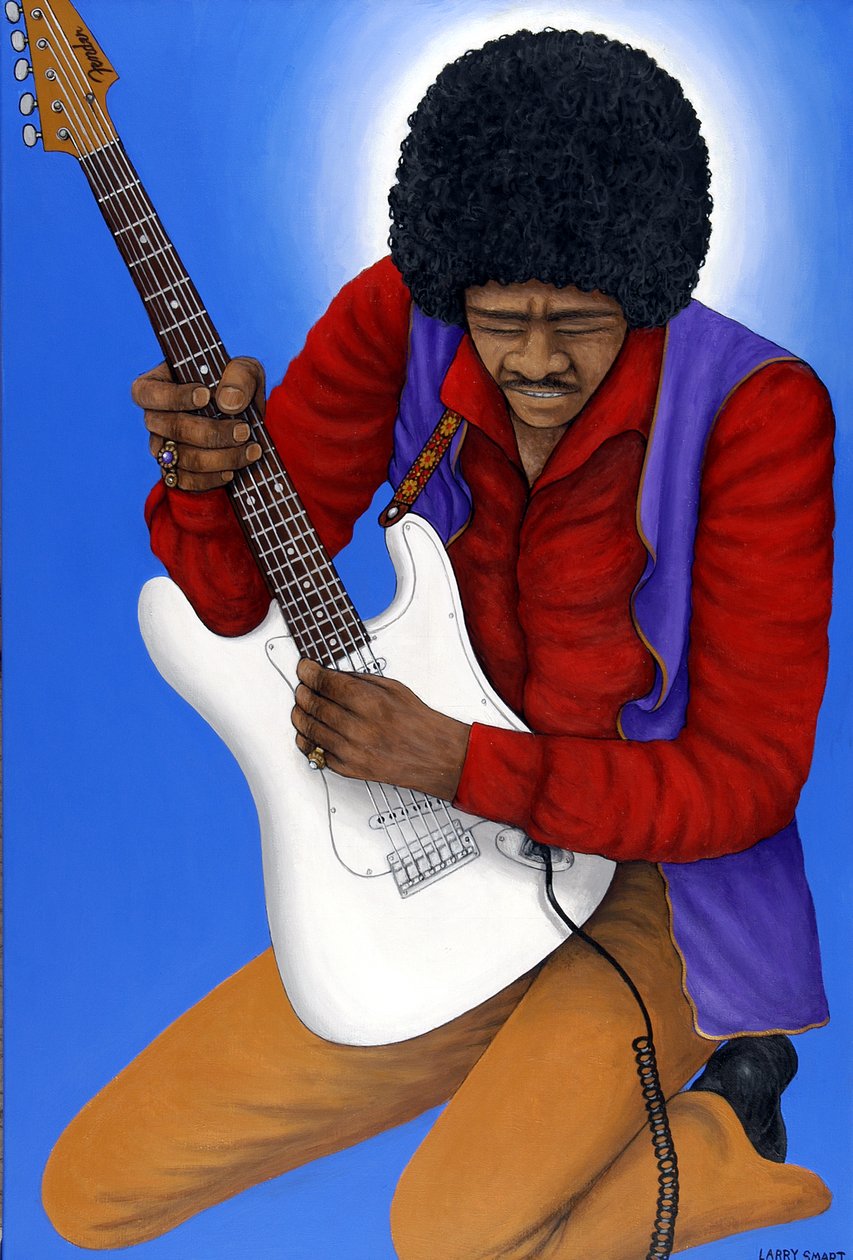 Jimi Hendrix (1942-70) (akryl na plátně) od Larry Smart