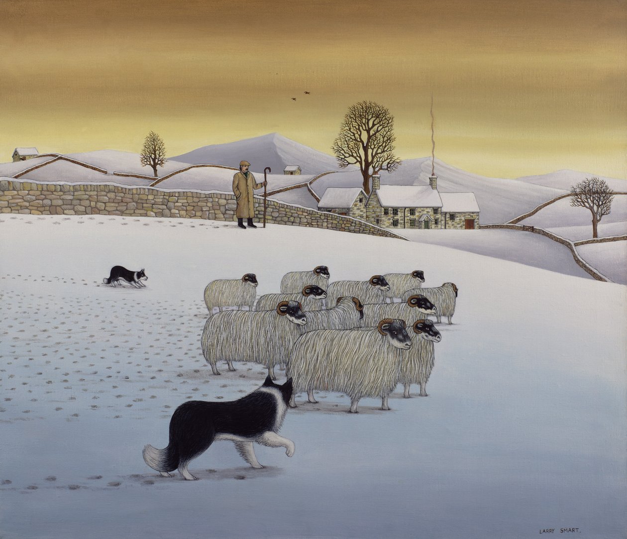 The Fells in Winter, 1984 (akryl na plátně) od Larry Smart