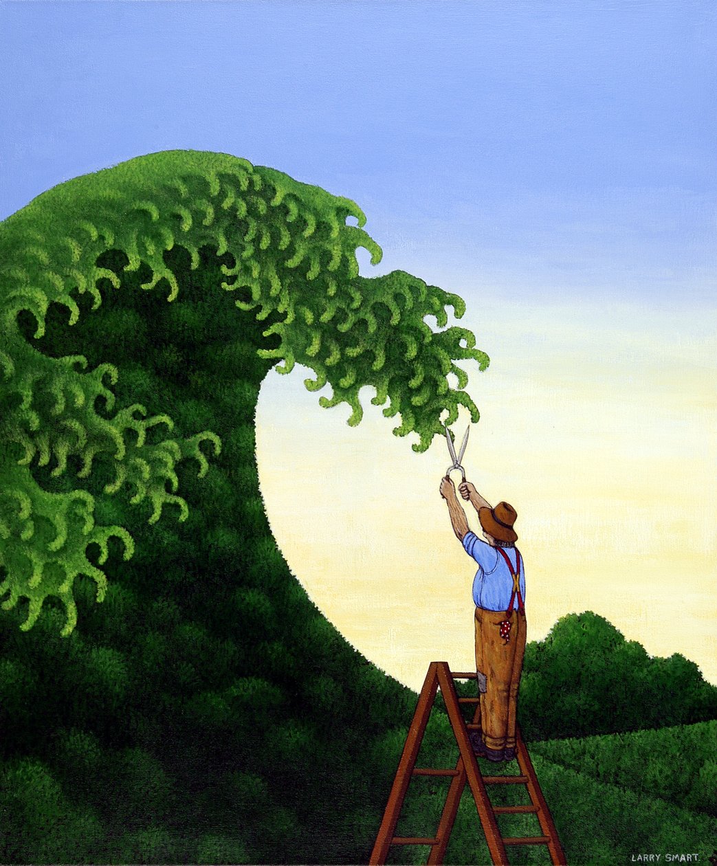 Topiary Wave (akryl na plátně) od Larry Smart