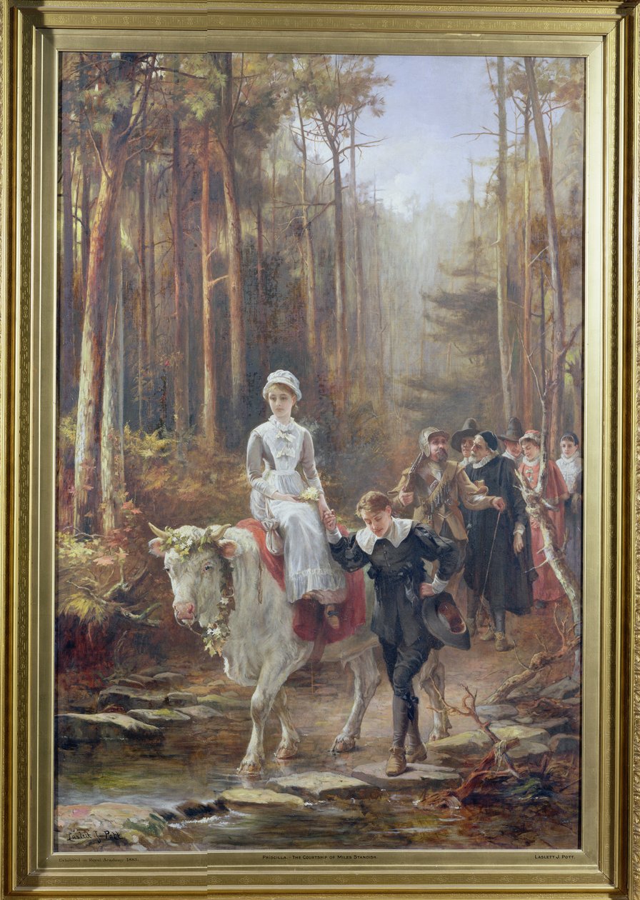 Priscilla, Námluvy Milese Standishe, 1885 od Laslett John Pott