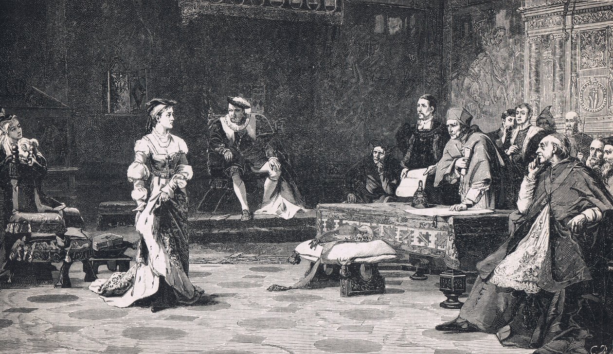 Proces s královnou Kateřinou 1528 od Laslett John Pott