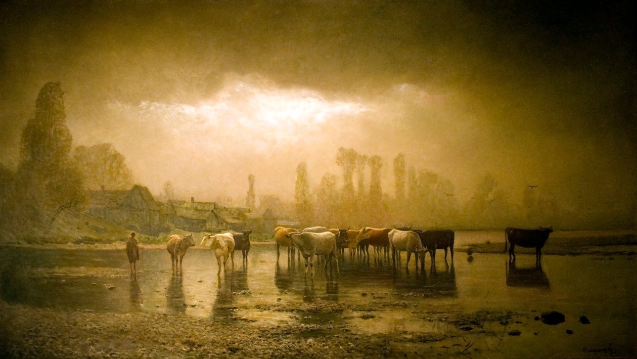 Munkacs videkerol ItatoCountryside ve společnosti Munkacs Wateringn od Laszlo Mednyanszky