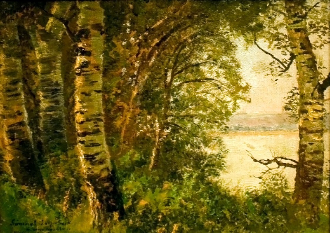 Toparti taj fakkalnAngličtina: Lakeside_View_with_Treesn od Laszlo Mednyanszky