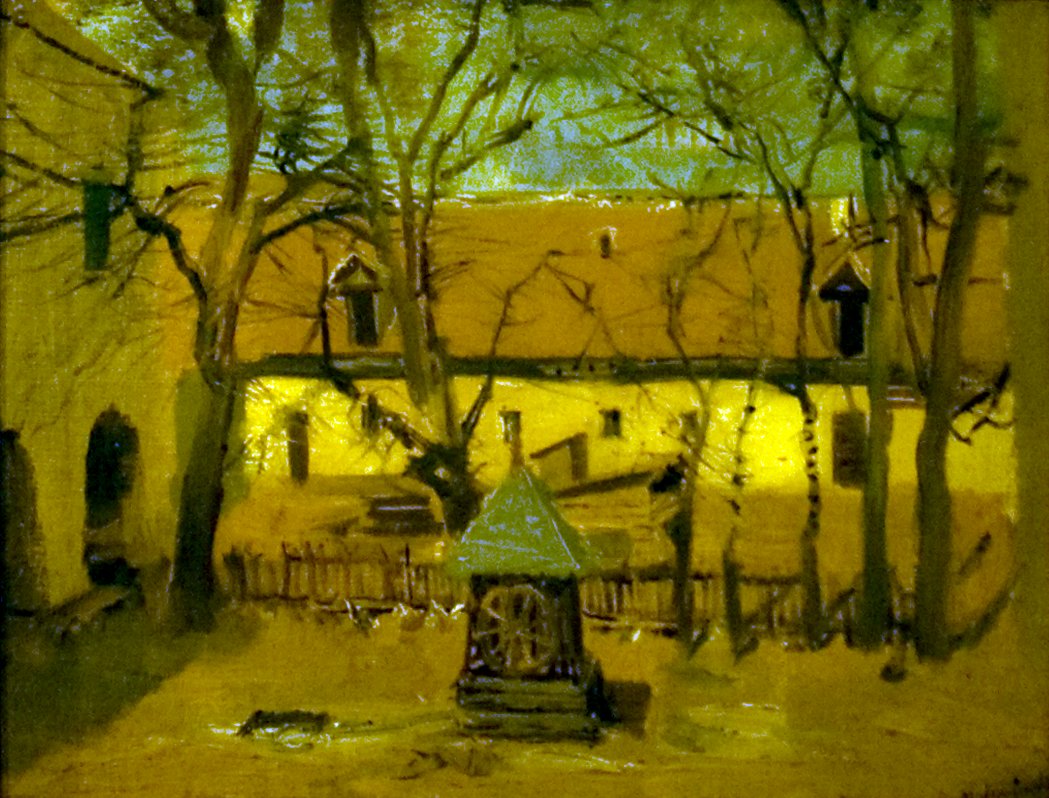 Udvarreszletn Angličtina: Detail_of_a_Courtyardn od Laszlo Mednyanszky