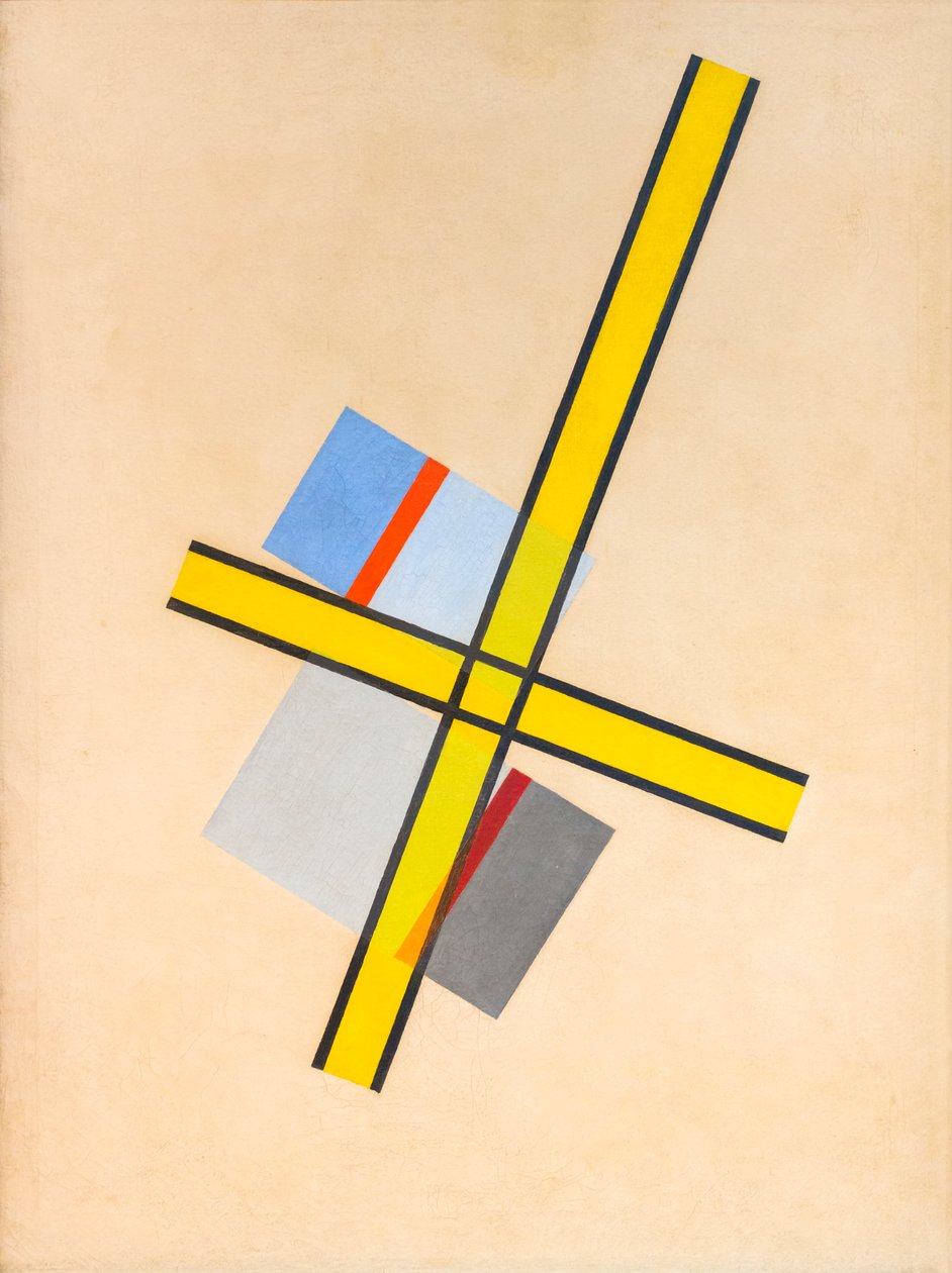 Žlutý kříž Q VII od Laszlo Moholy Nagy