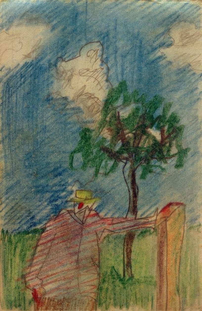 Bez názvu (muž stojící pod stromem) od Laszlo Moholy Nagy