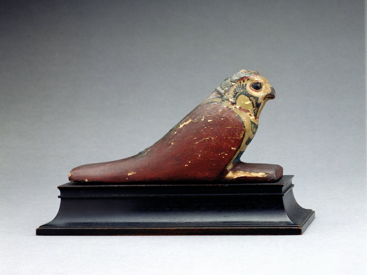 Mumifikovaný sokol (gesso a malované dřevo) od Late Period Egyptian