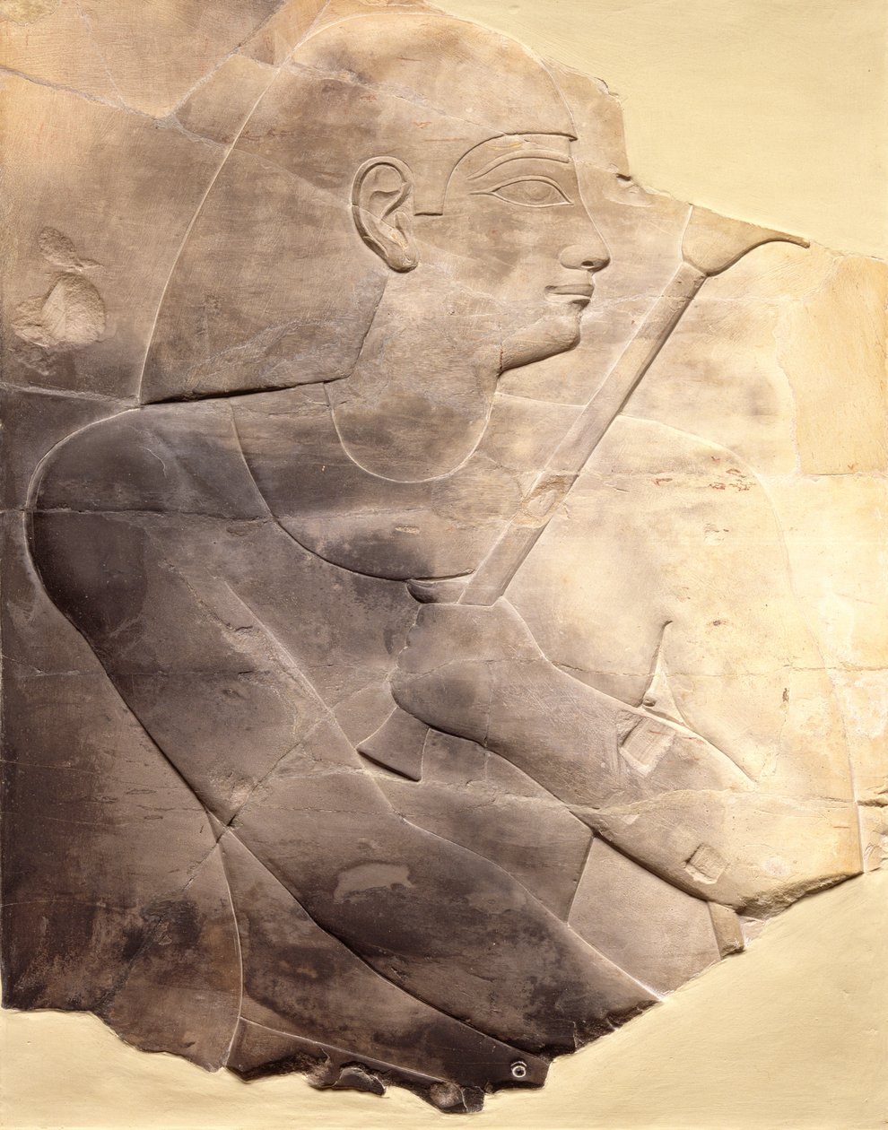 Reliéf vysokého úředníka, pravděpodobně z Théb, cca 670-650 př. n. l. (vápenec) od Late Period Egyptian