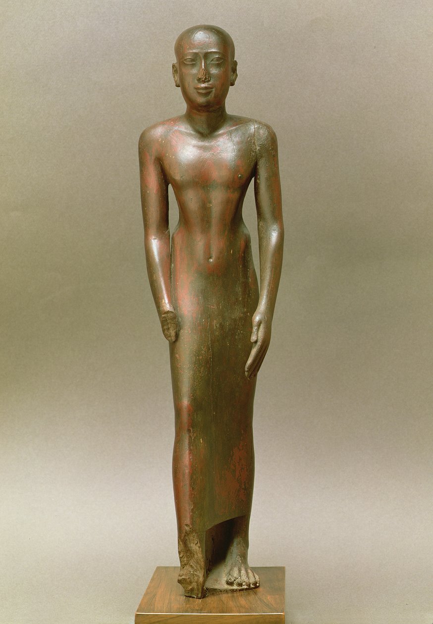 Socha stojícího muže (karobové dřevo) od Late Period Egyptian
