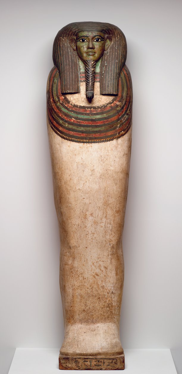 Rakev z Horankhu, cca 700 př. Kr. (dřevo, gesso, barva, obsidián, kalcit a bronz) od Late Period Egyptian