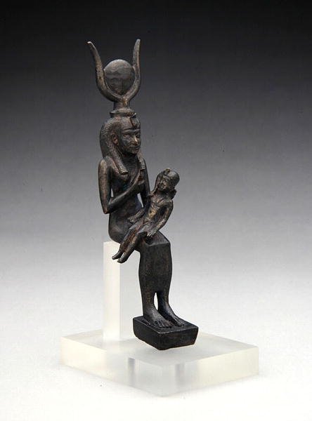 Isis s Harpokratem, 7.-4. století před naším letopočtem (bronz) od Late Period Egyptian
