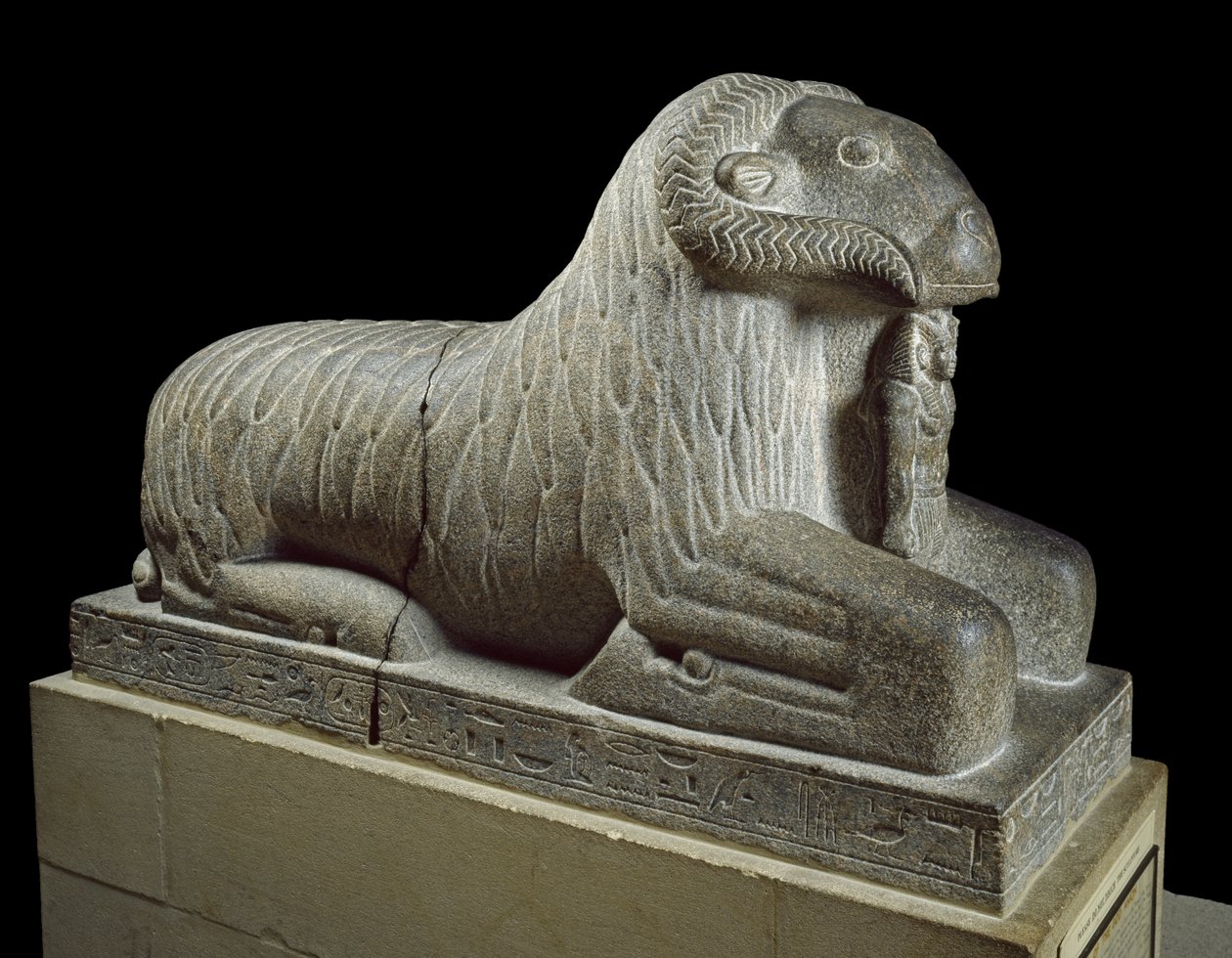 Socha Amunova berana, asi 680 př. n. l. (žula) od Late Period Egyptian