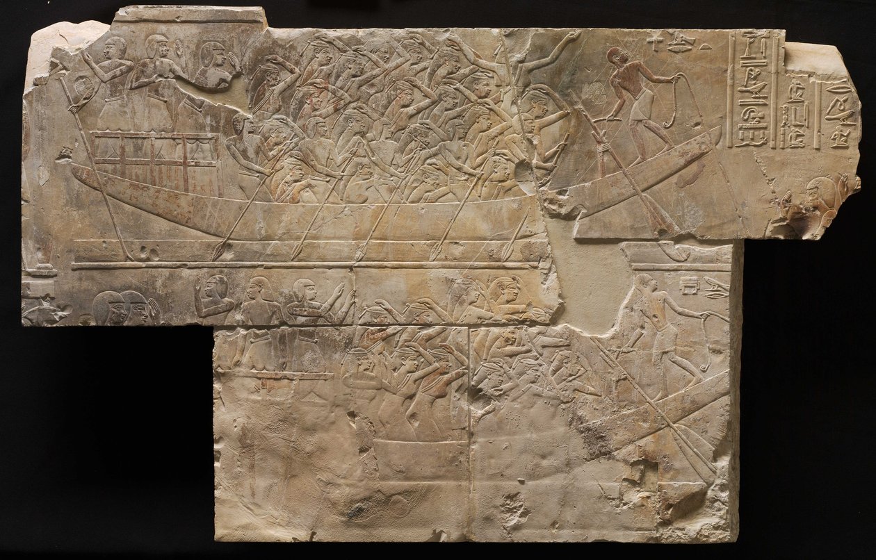 Dvě lodě s truchlícími ženami, c.667-647 př.nl od Late Period Egyptian