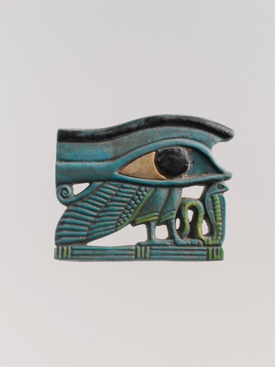 Wedjat oční amulet, 525-332 př.nl (zelená fajáns) od Late Period Egyptian