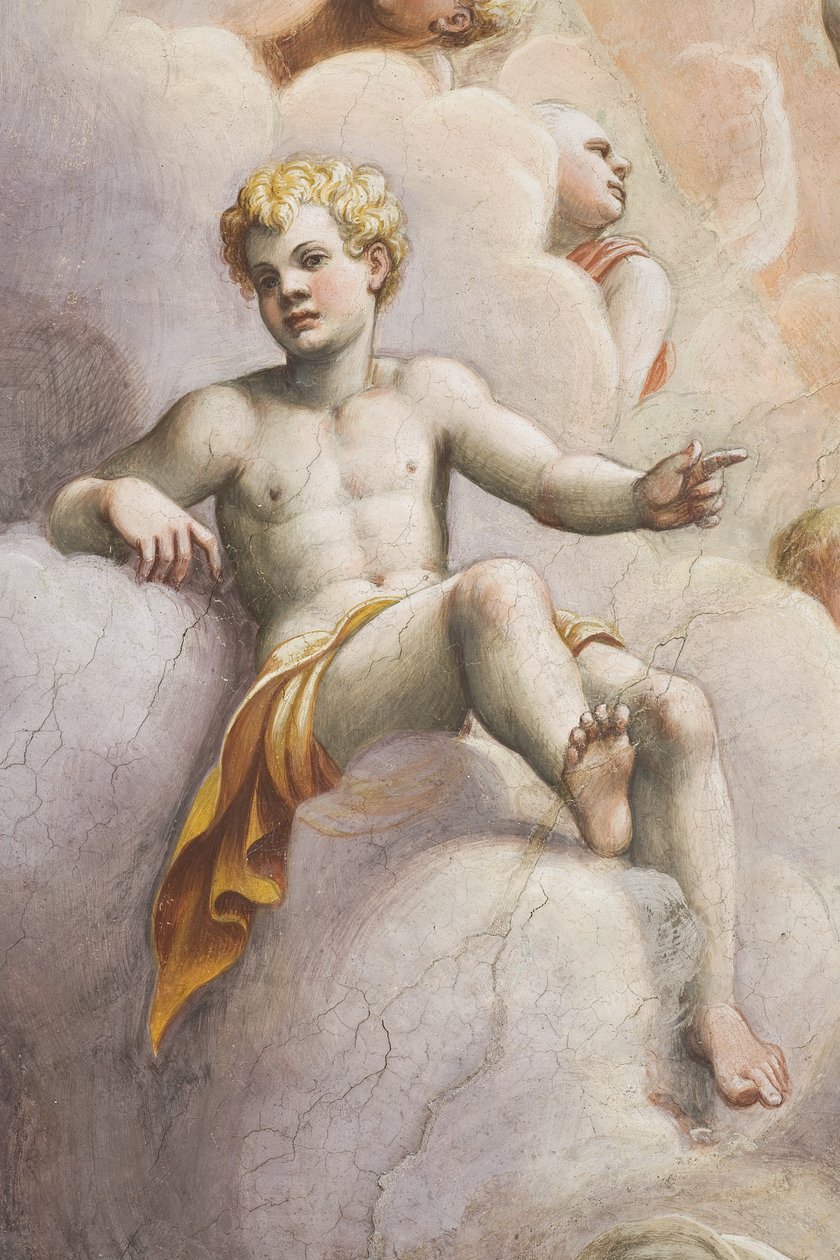 Adam mezi anděly, 1556 (detail 3498897) od Lattanzio Gambara