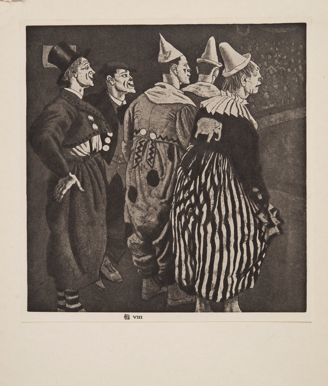 Pět klaunů, hospoda. 1926. od Laura Knight