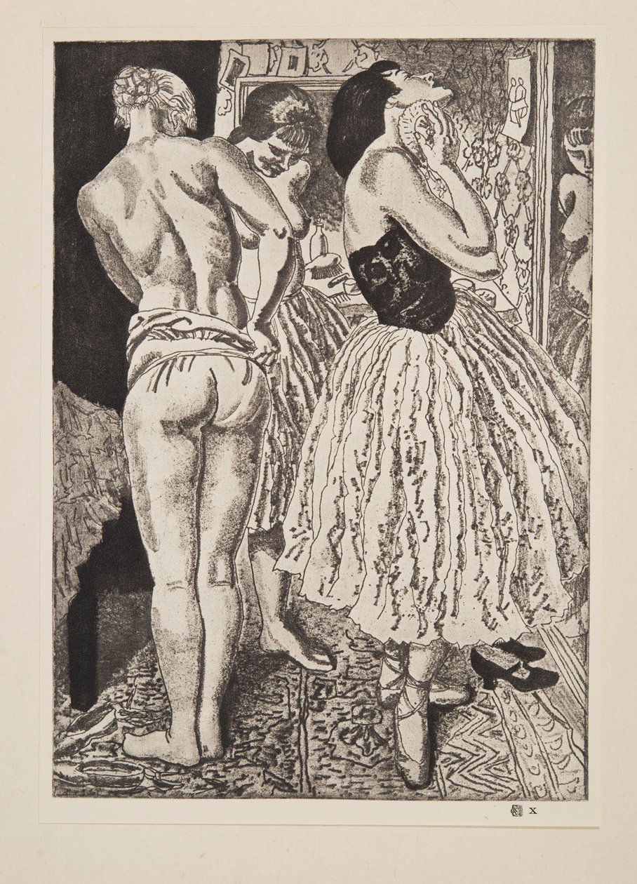 Tři grácie baletu, hospoda. 1927. od Laura Knight