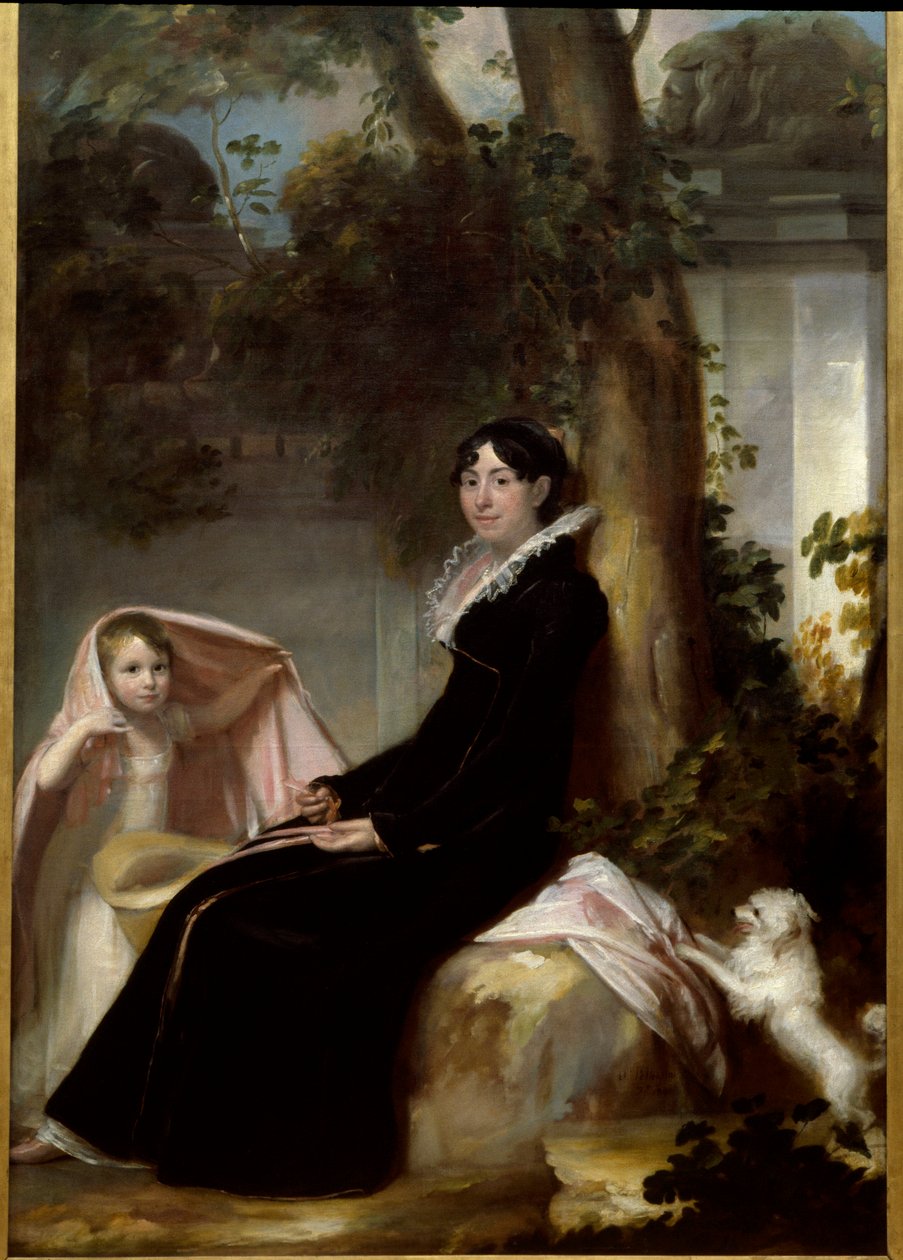 Portrét Madame Junot, vévodkyně z Abrantes, s dcerou Valentine Portrét Laure Permon (1784-1838), manželky generála Junota a francouzského spisovatele. Obraz Domenica Pellegriniho (1759-1840) Rozm. 1,45 x 2,35 m Bordeaux. Muzeum výtvarných umění od Laure Junot Abrantes