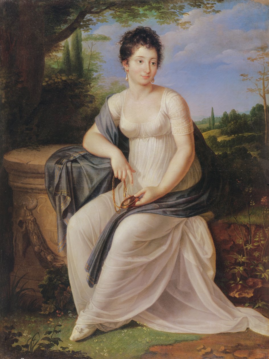 Madame de Saint-Amand v kostýmu z období ředitelství, 1795-99 od Laurent Blanchard