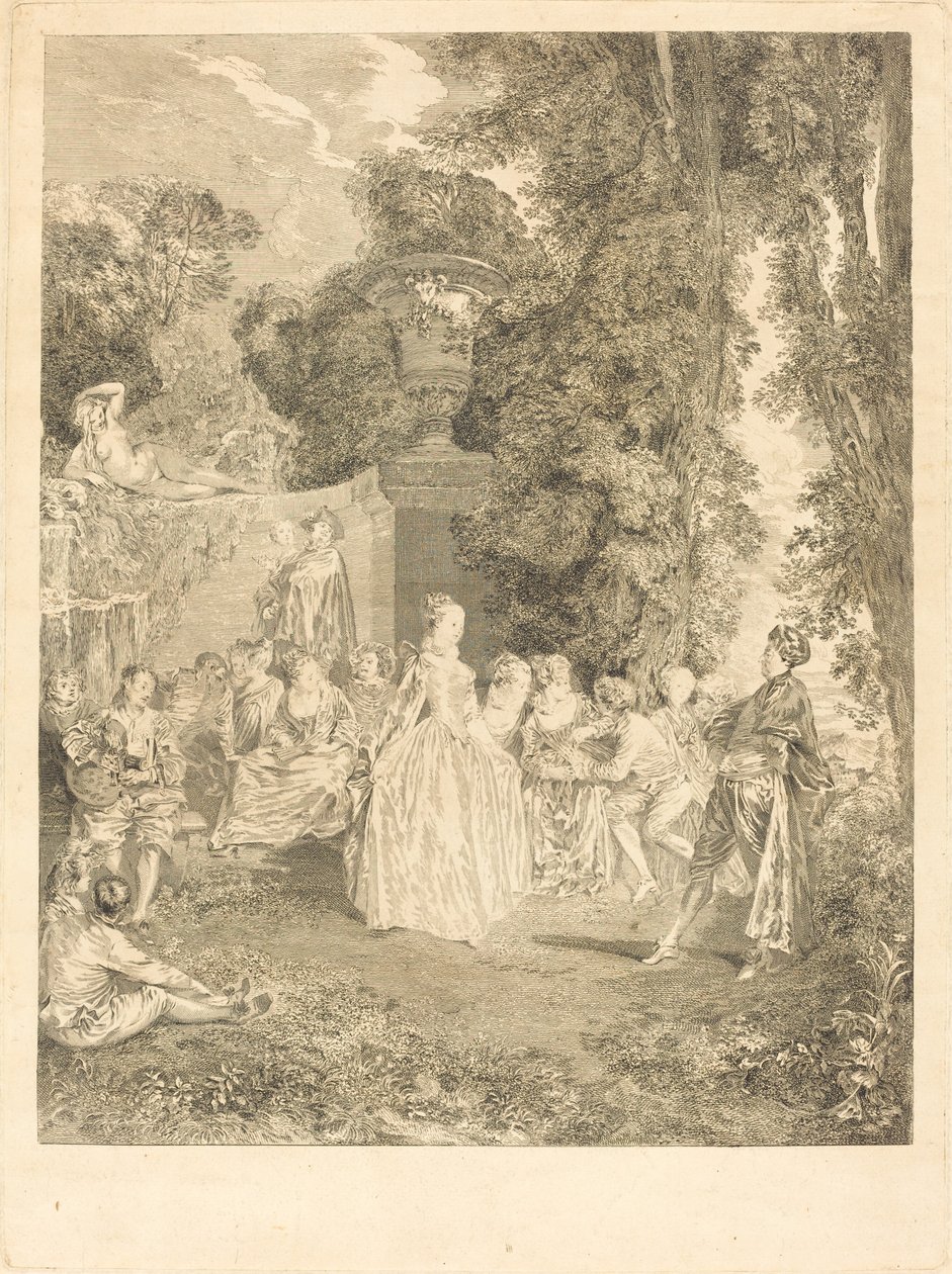 Benátské pokrmy od Laurent Cars after Antoine Watteau