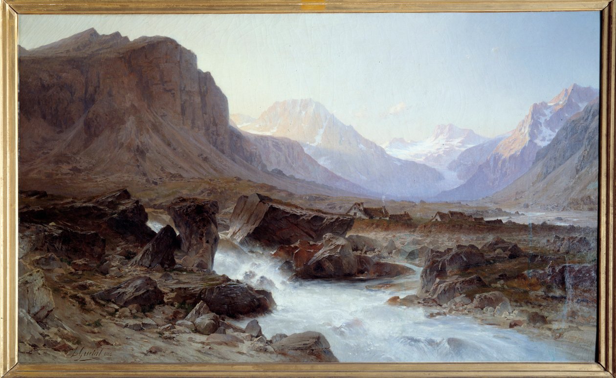 La Berarde v Oisans. Obraz Laurenta Guétala (1841-1892) od Laurent Guétal