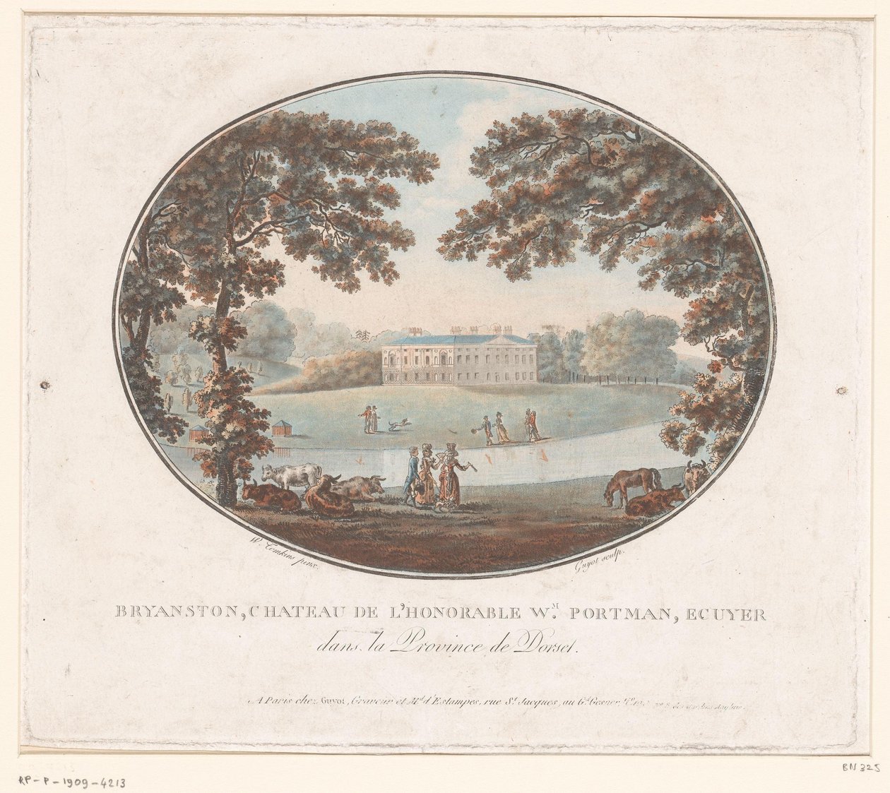 Pohled na venkovský dům sira Williama Portmana v Bryanstonu Bryanston, Chateau de l