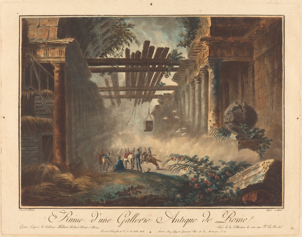 Zřícenina antické galerie v Římě od Laurent Guyot after Hubert Robert